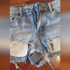 Levi's Light Blue Distressed Jean Shorts